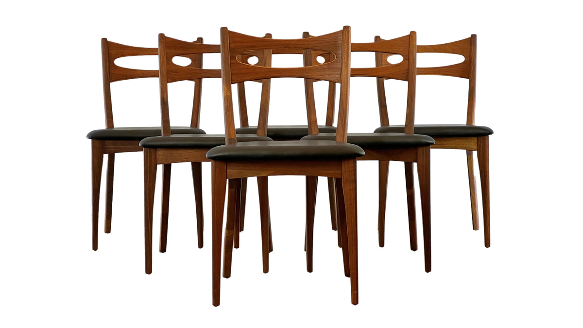 Vintage Walnut Dining Chairs by Deilcraft