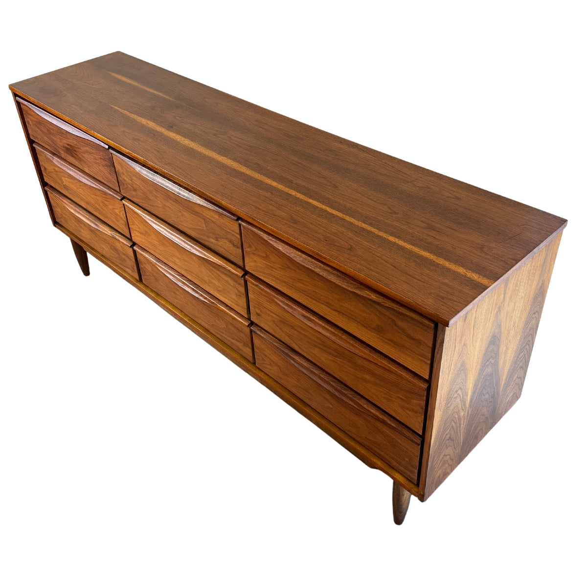 Walnut Nine Drawer Dresser