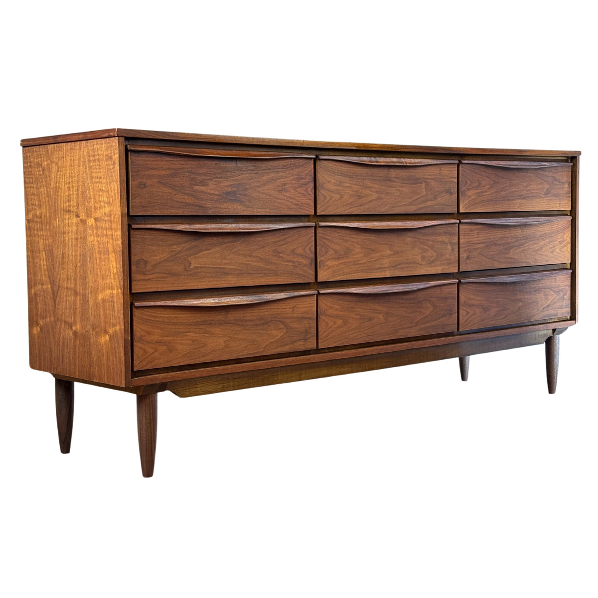 Walnut Nine Drawer Dresser