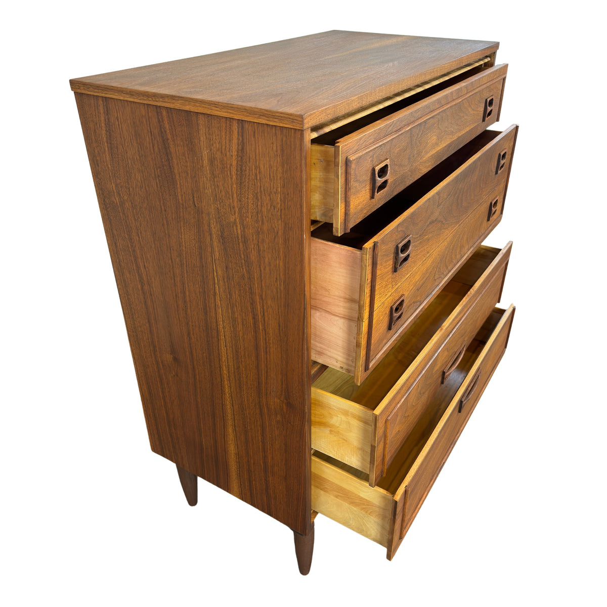 Walnut Four Drawer Highboy