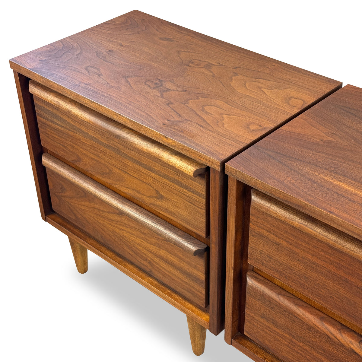 Pair of Walnut Nightstands by HPL