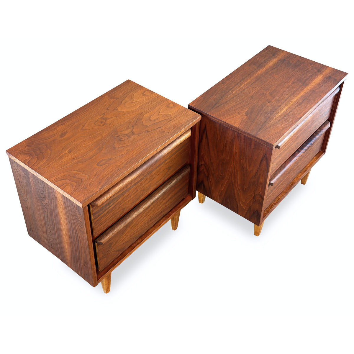 Pair of Walnut Nightstands by HPL