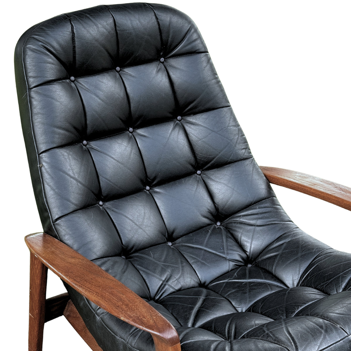 Original Leather R. Huber Chair and Footstool