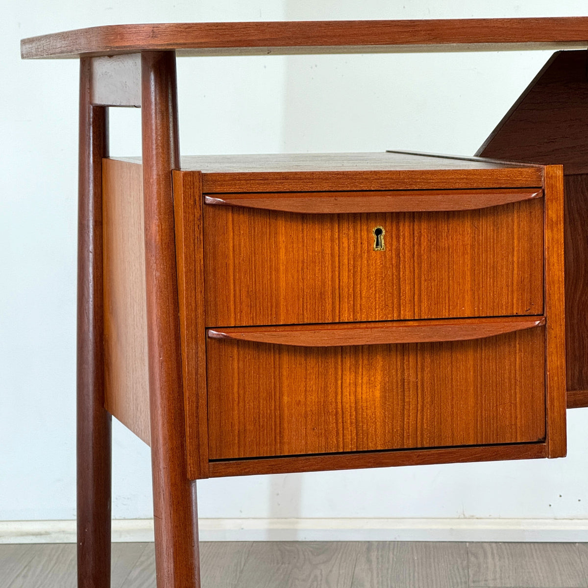 Compact Teak Desk by Gunnar Nielsen for Tibergaard