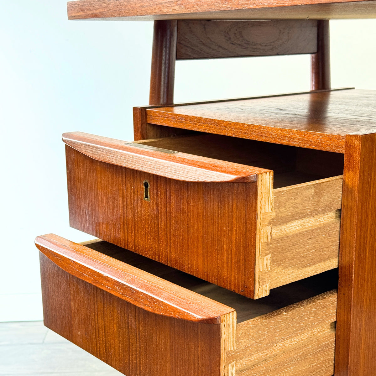 Compact Teak Desk by Gunnar Nielsen for Tibergaard