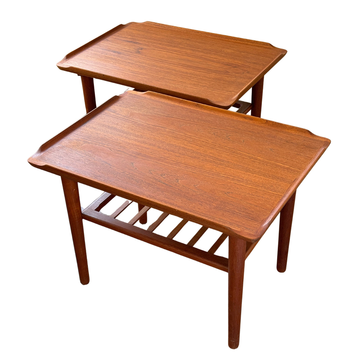 Pair Teak Side Tables