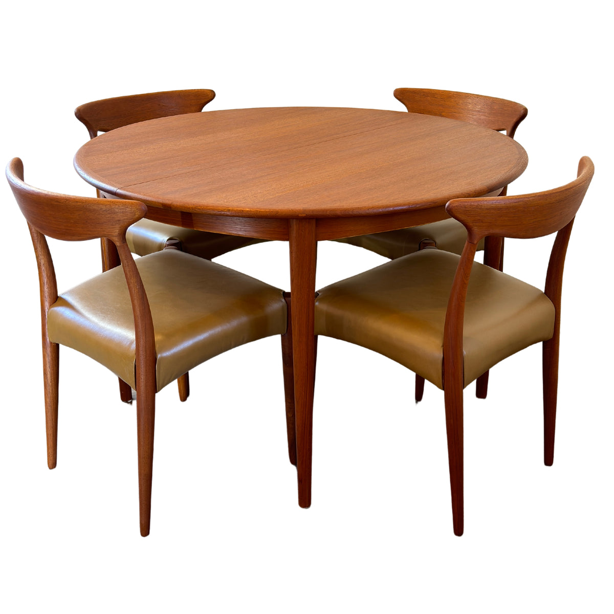 Teak Extendable Round Dining Table