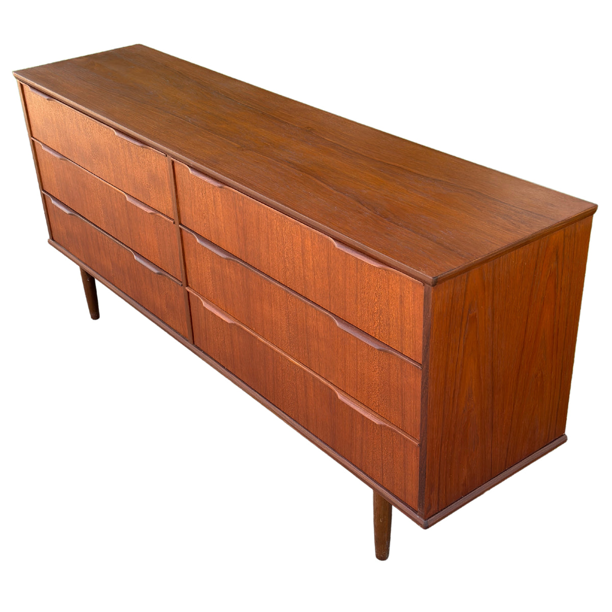 Teak Six Drawer Dresser