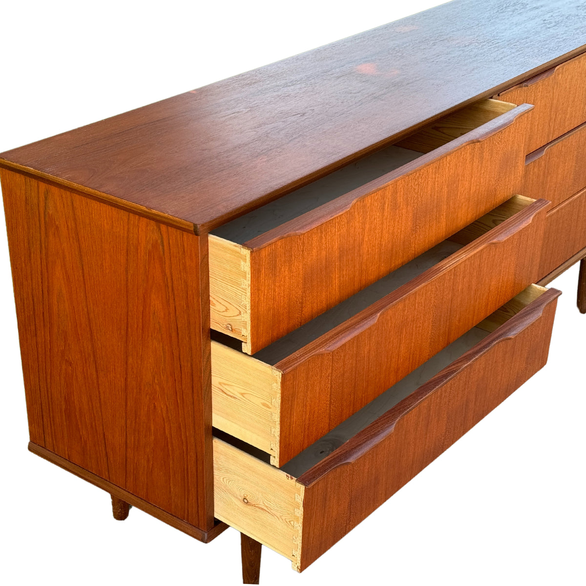 Teak Six Drawer Dresser