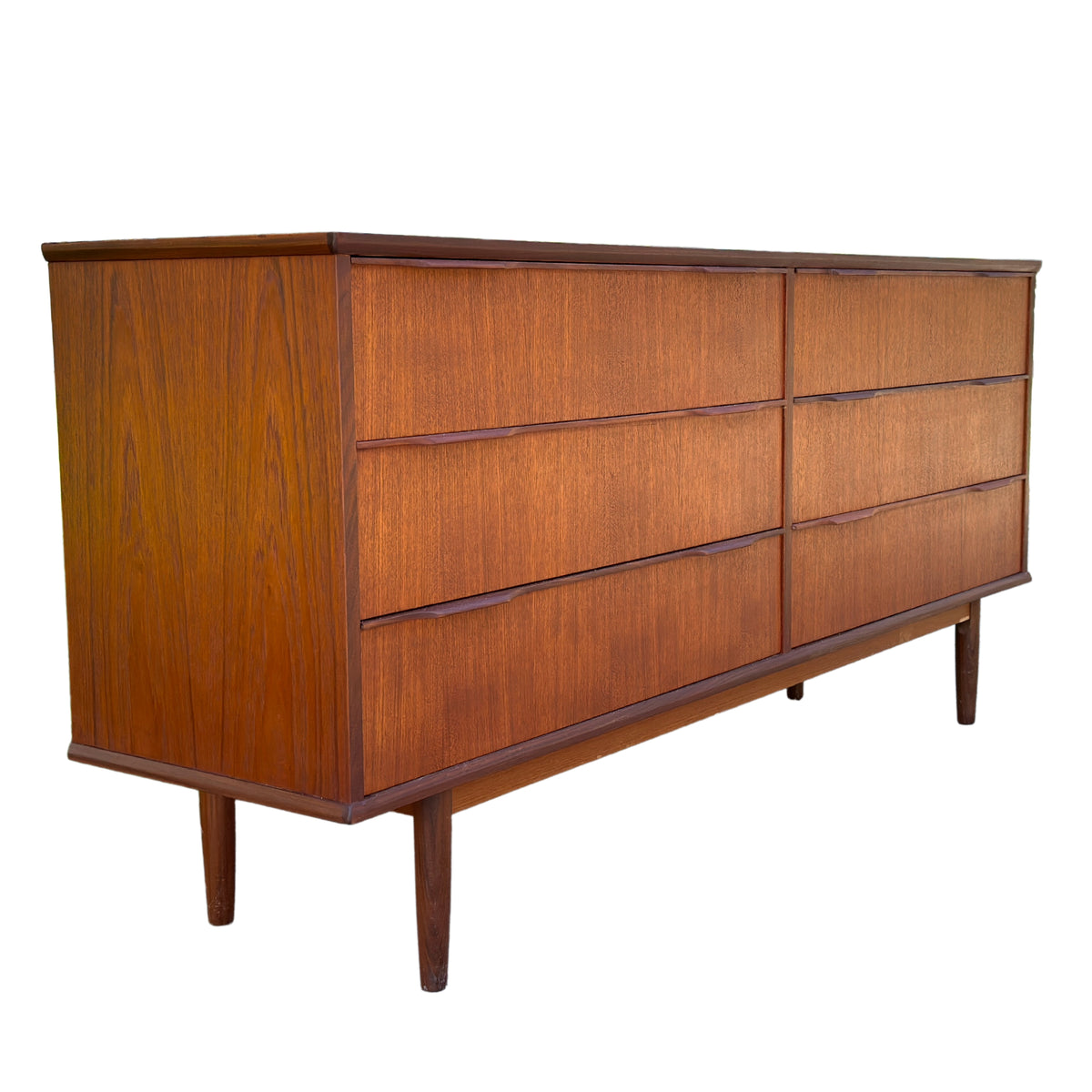 Teak Six Drawer Dresser