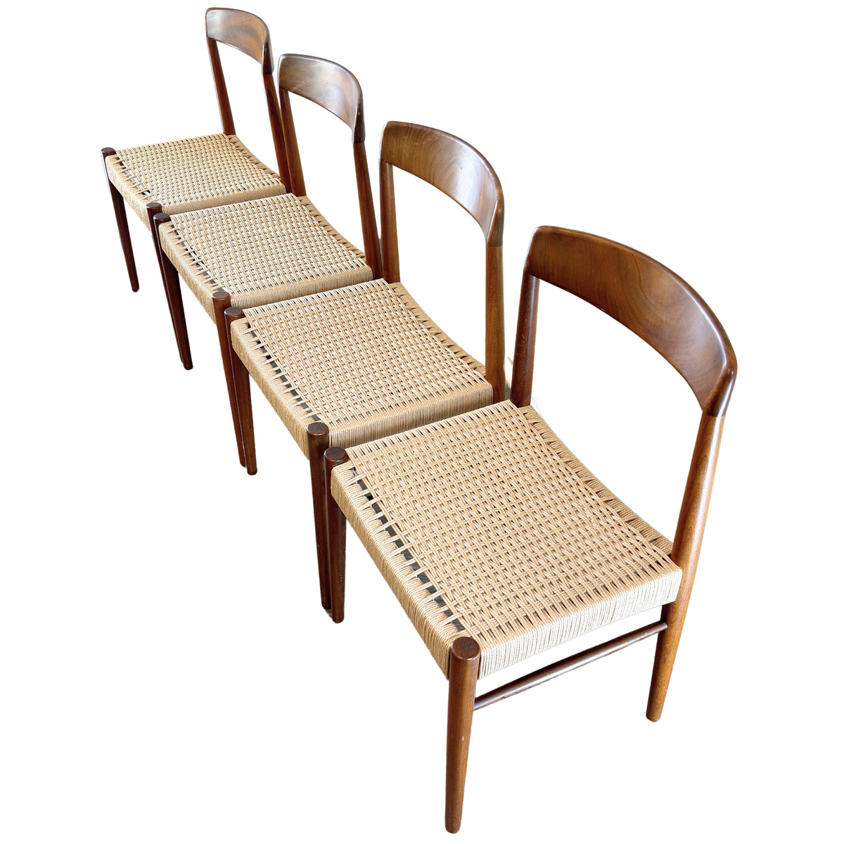 Teak Dining Chairs with Danish Cord