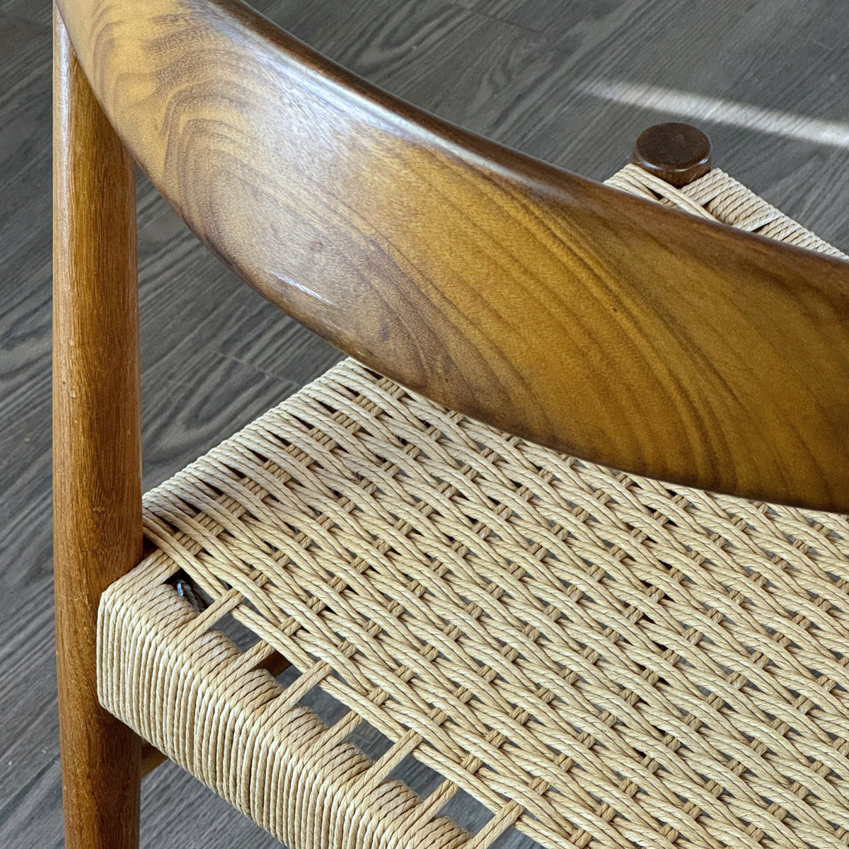 Teak Dining Chairs with Danish Cord