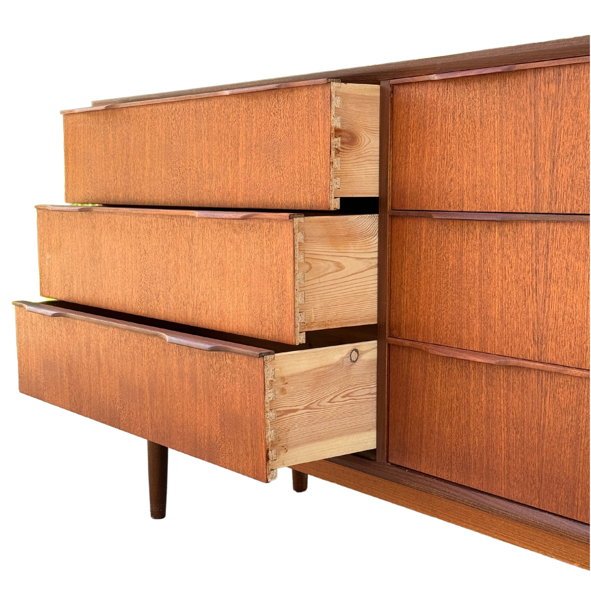 Teak Six Drawer Dresser