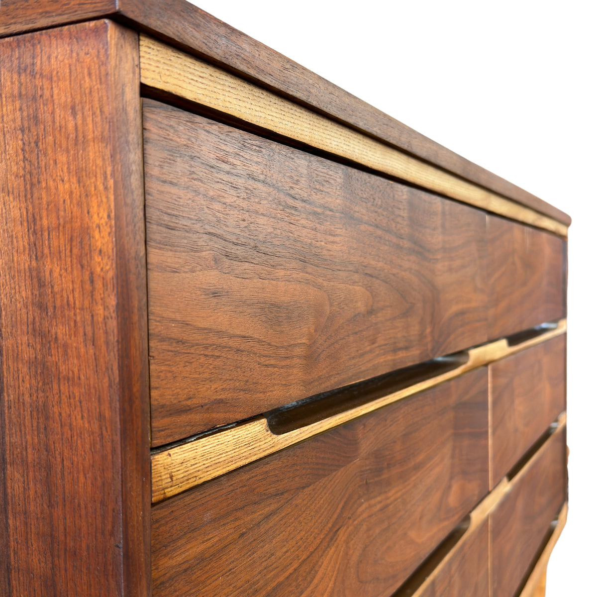 Walnut and Ash Six Drawer Dresser