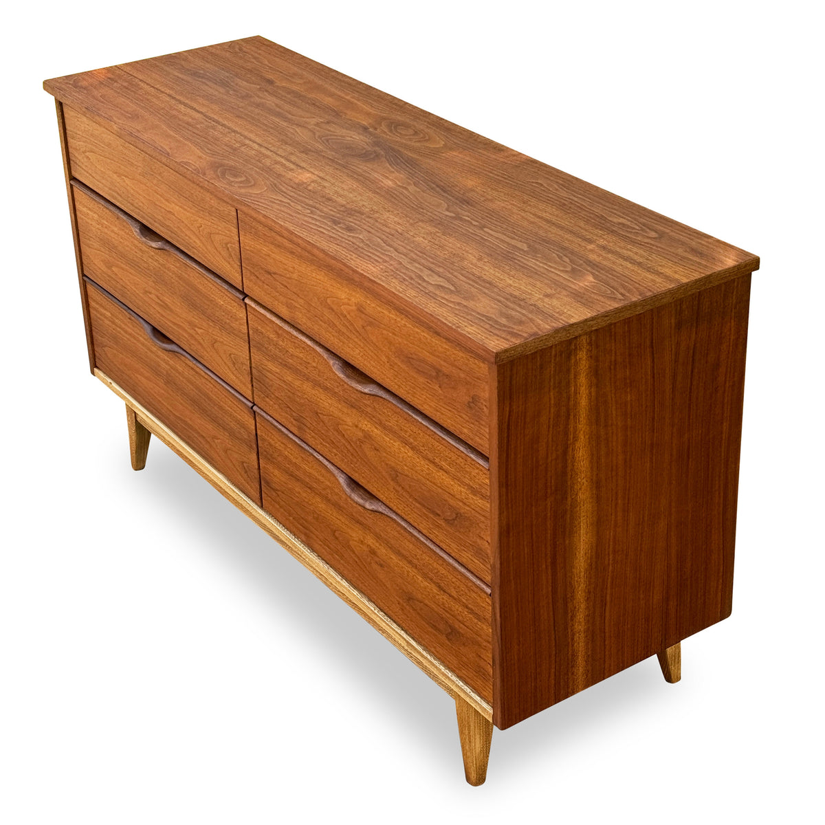 Walnut Six Drawer Dresser by Peppler