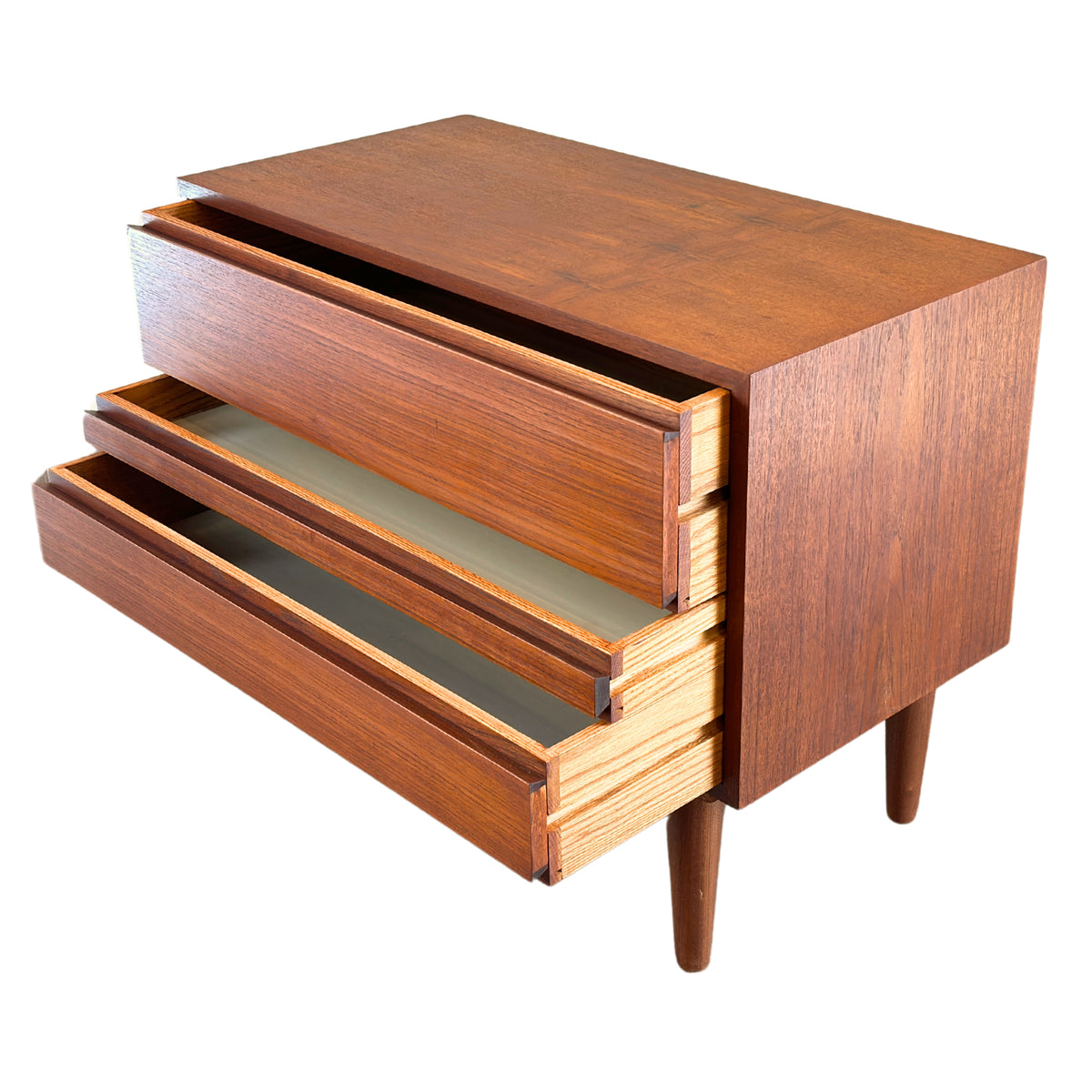 Teak Three Drawer Compact Dresser