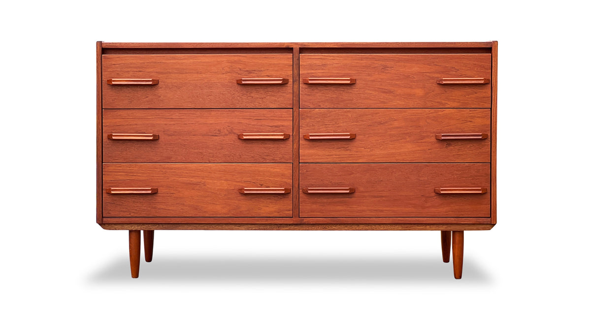 Teak Six Drawer Dresser