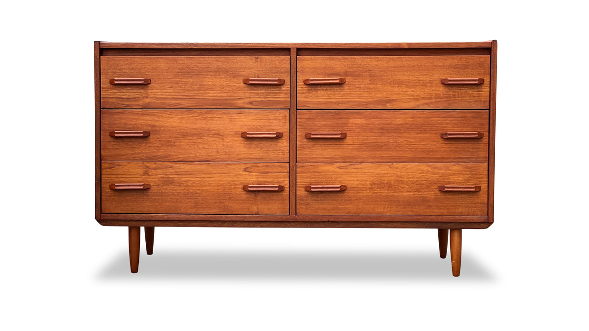 Teak Six Drawer Dresser