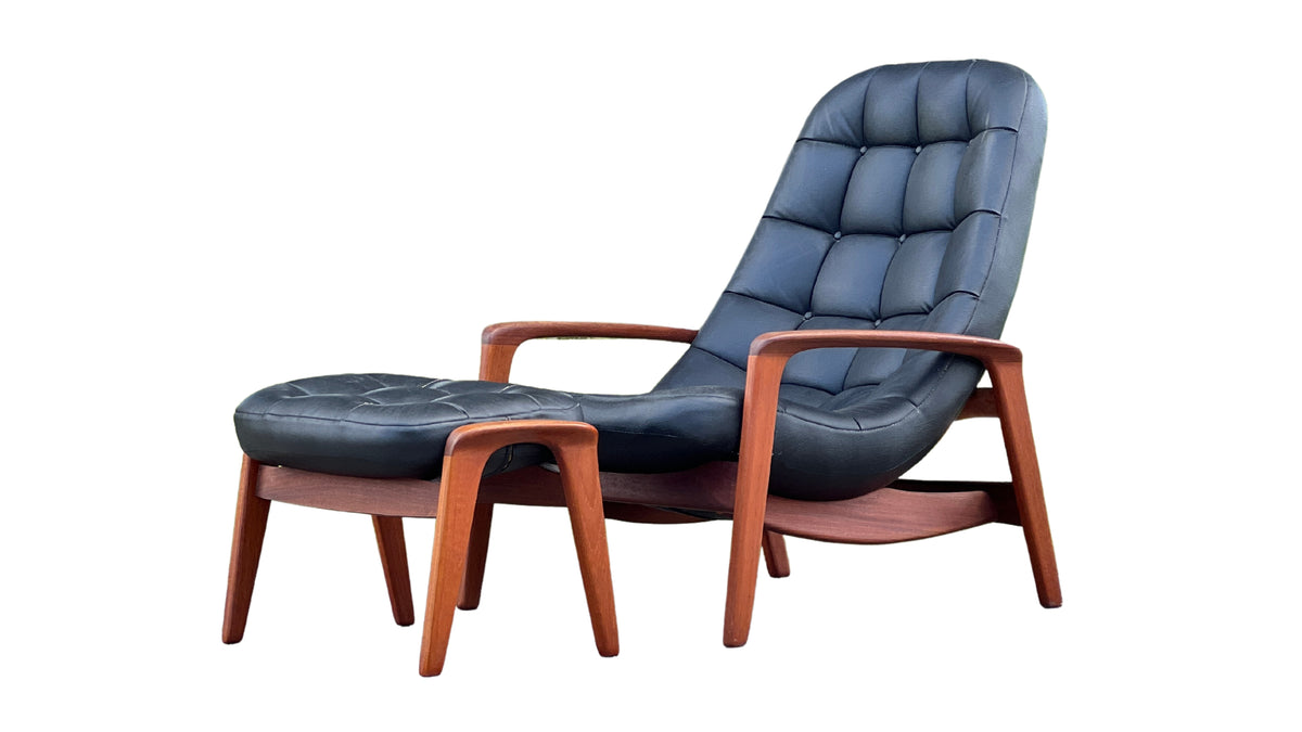 R. Huber Scoop Chair and Ottoman Decade Five Furniture Co