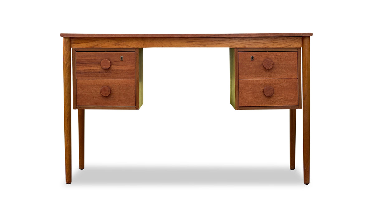 Teak Four Drawer Desk