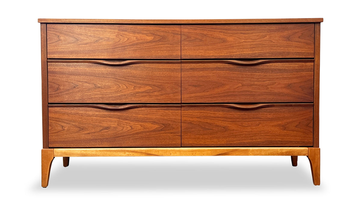 Walnut Six Drawer Dresser by Kaufman