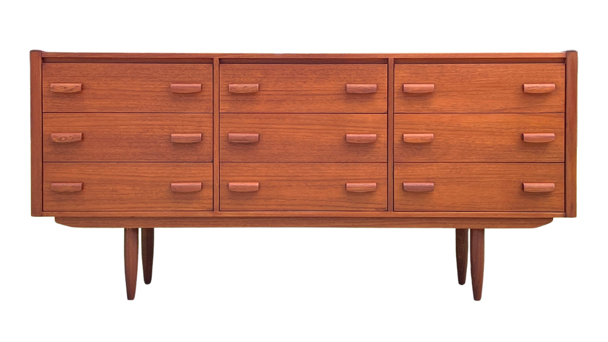 Teak Nine Drawer Dresser