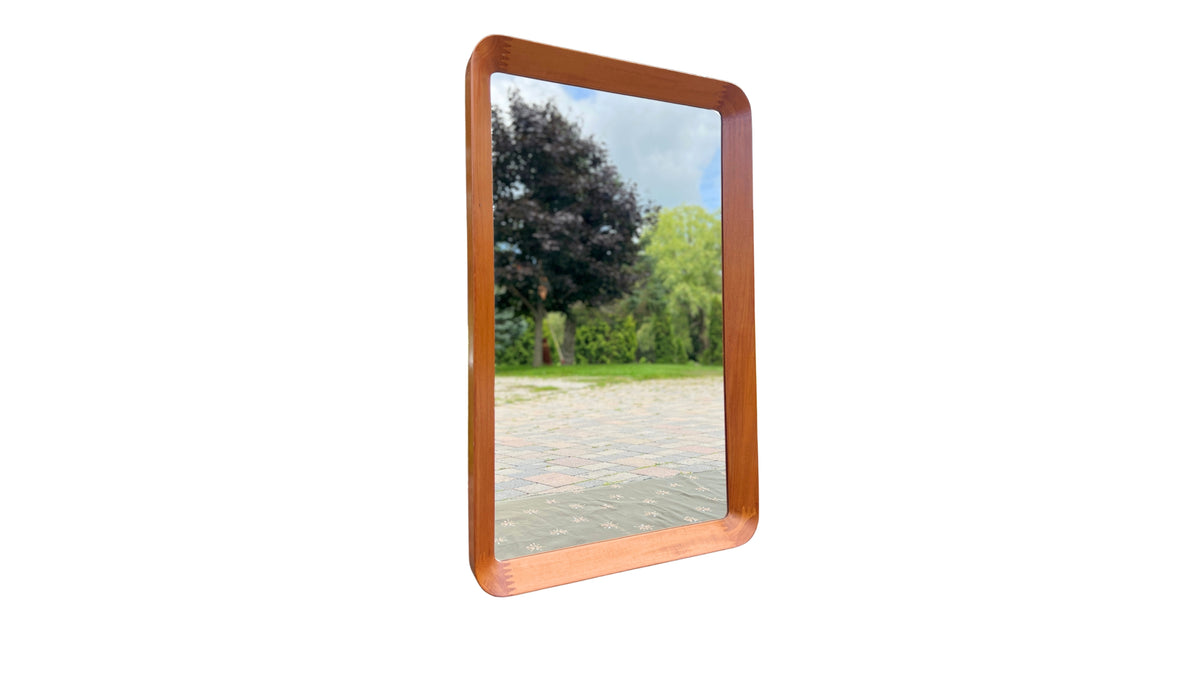 Danish Teak Wall Mirror by Pedersen and Hansen