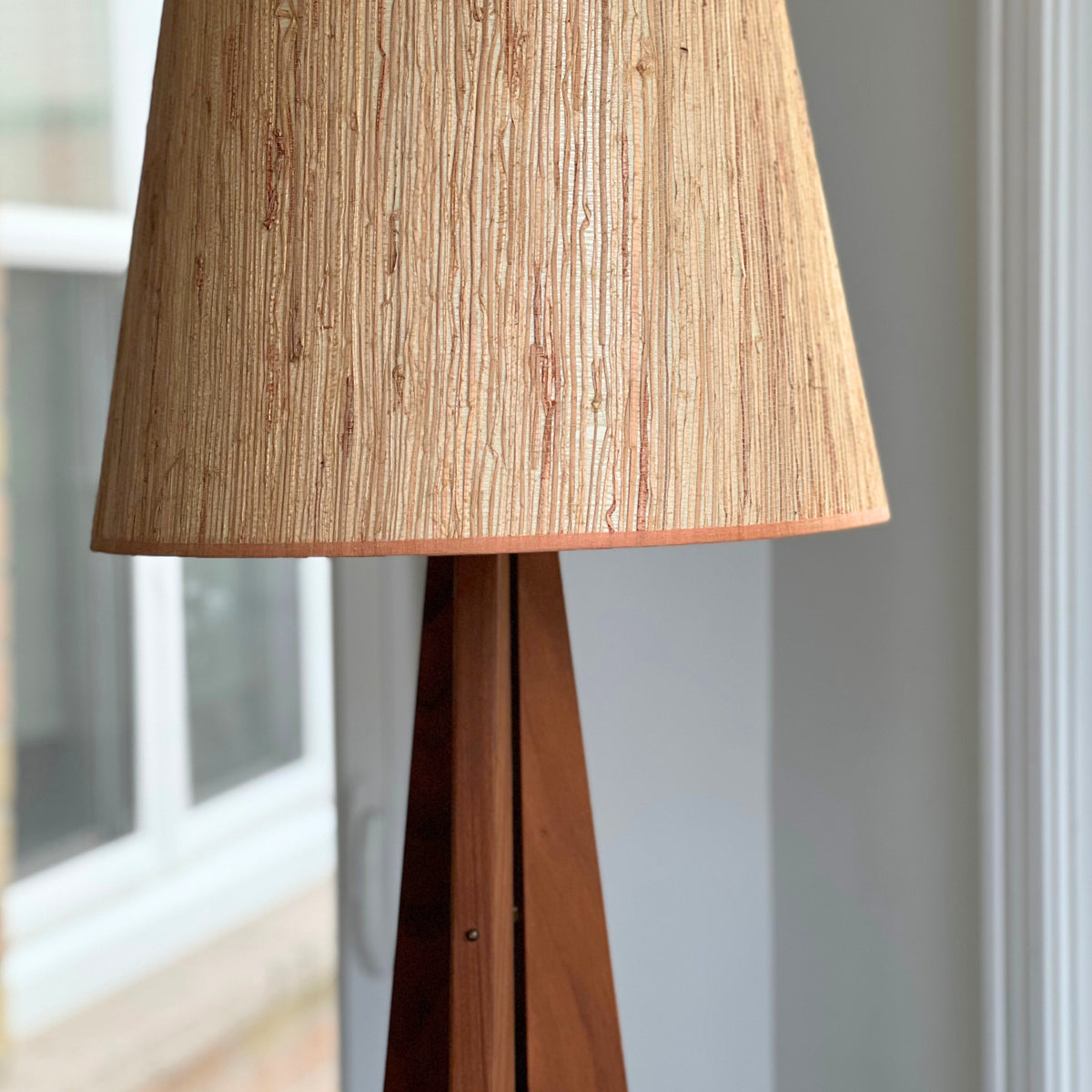 Vintage Walnut Tripod Lamp