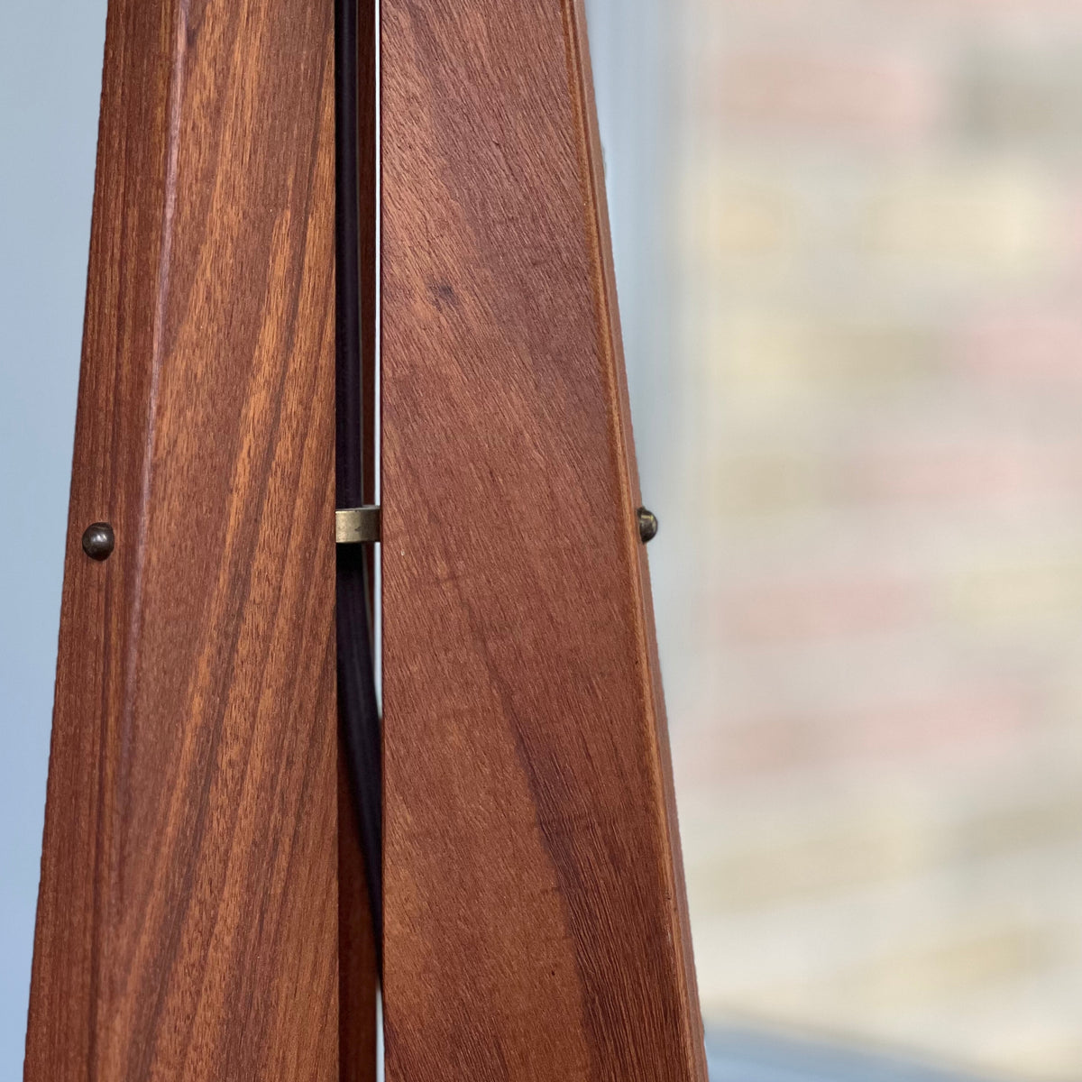 Vintage Walnut Tripod Lamp