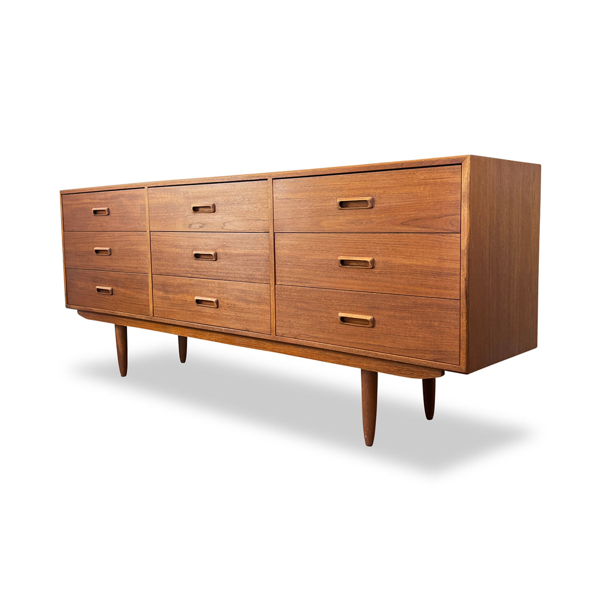 Teak Nine Drawer Dresser