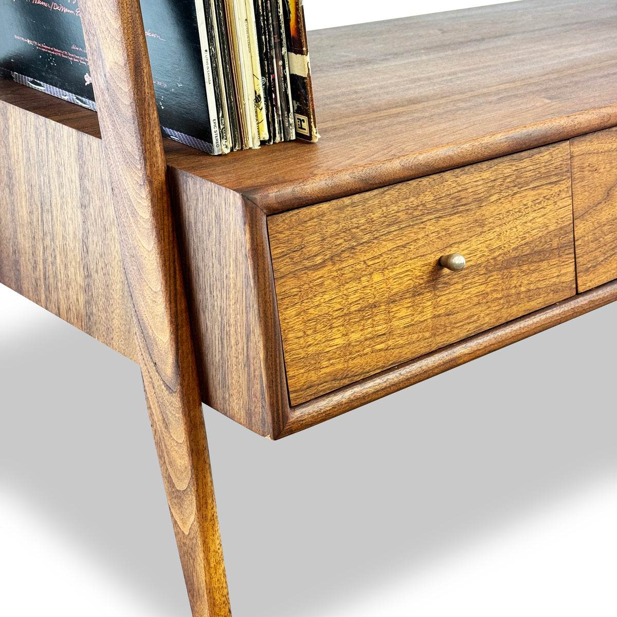 Walnut Freestanding Shelving Cabinet