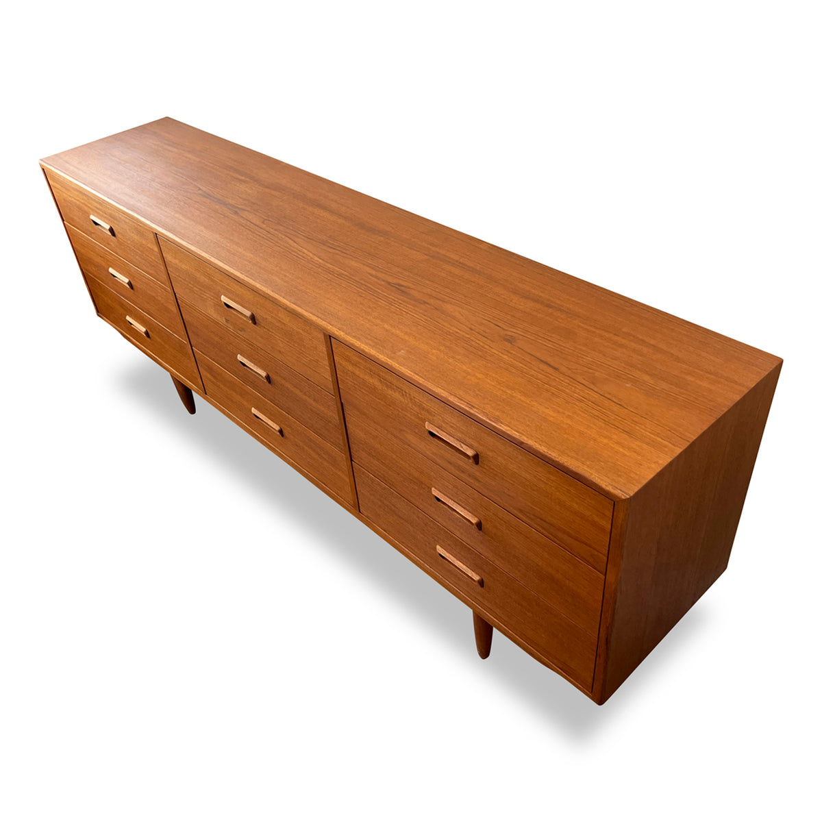 Teak Nine Drawer Dresser