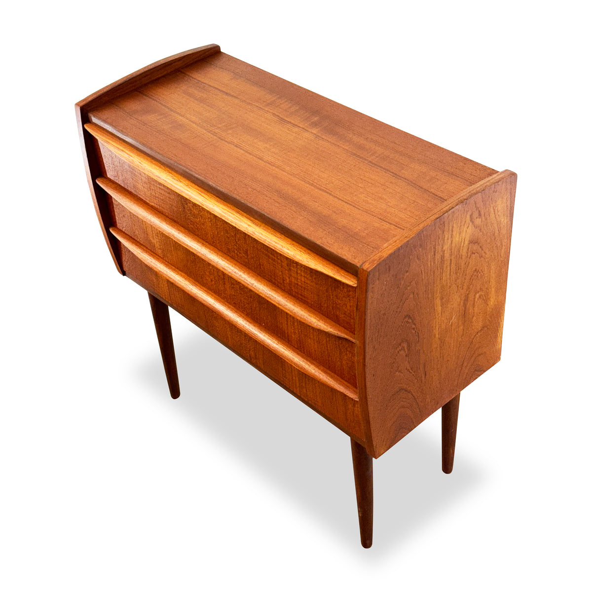 Teak Three Drawer Nightstand