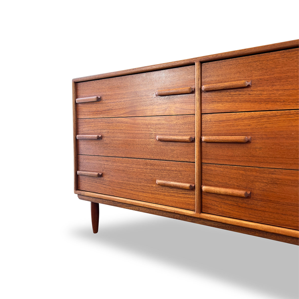 Teak Six Drawer Dresser