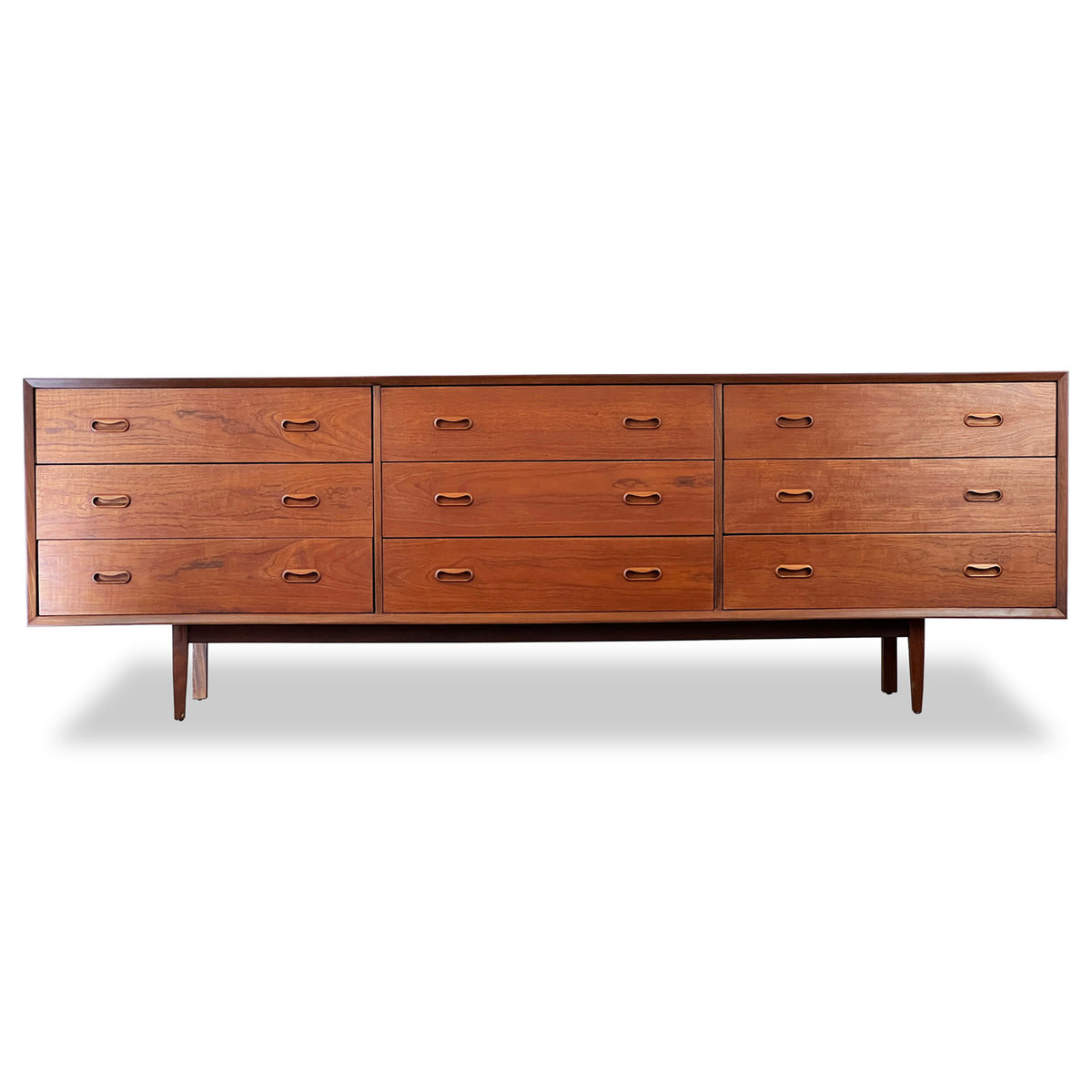 Teak Nine Drawer Dresser