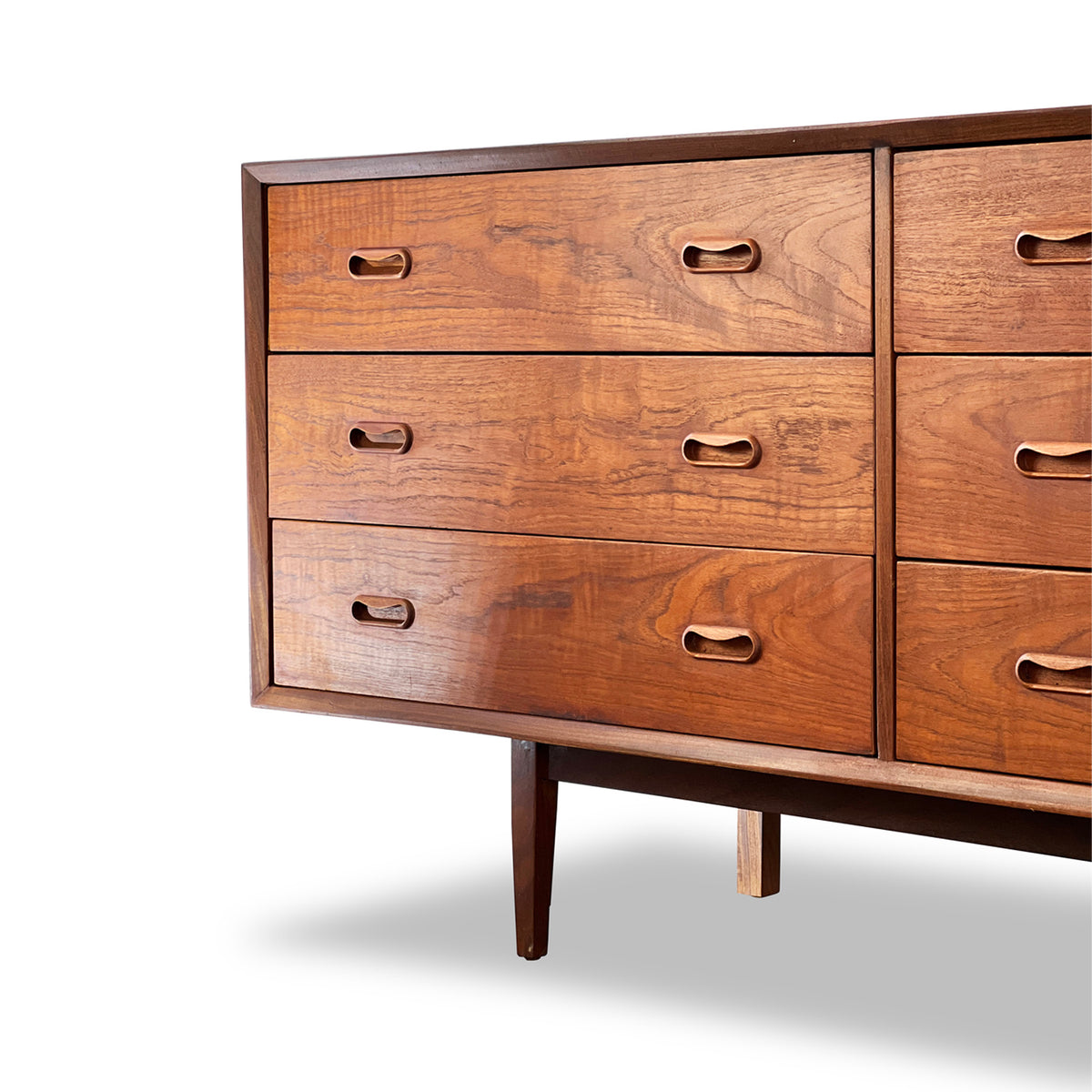 Teak Nine Drawer Dresser