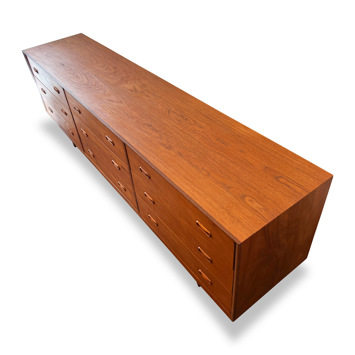 Teak Nine Drawer Dresser