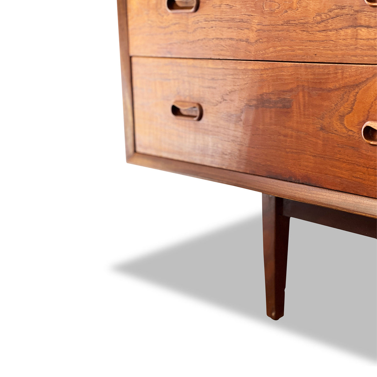 Teak Nine Drawer Dresser