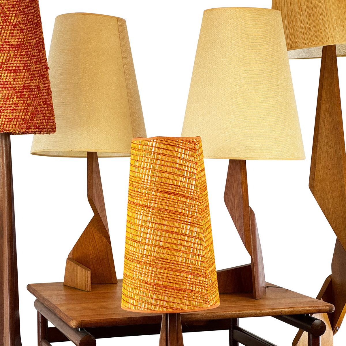 Pair of Teak Zig Zag Lamps