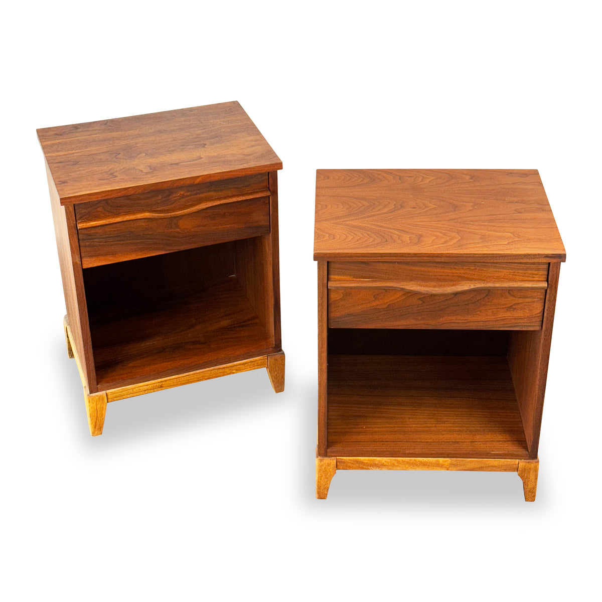 Pair of Walnut Nighstands by KF