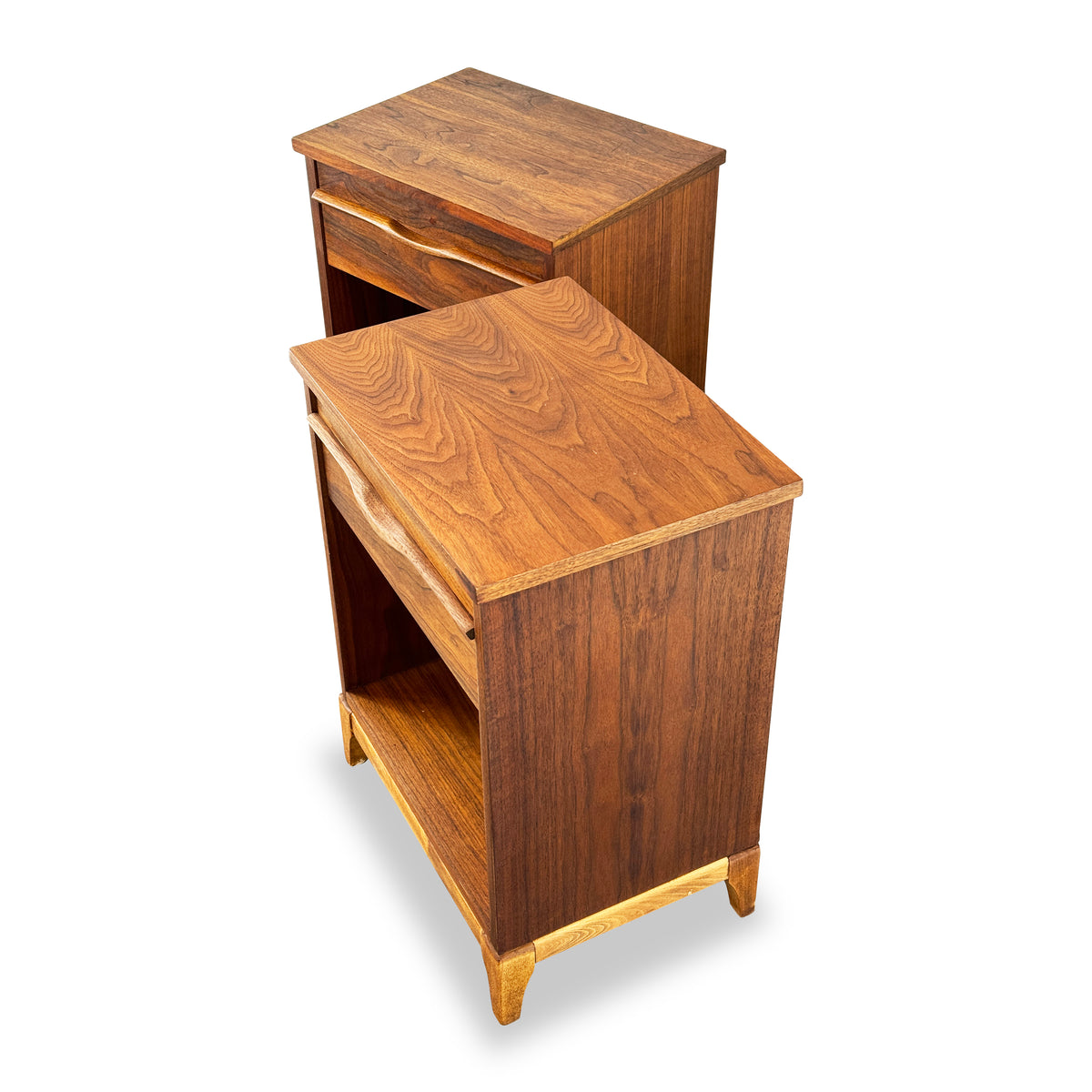 Pair of Walnut Nighstands by KF