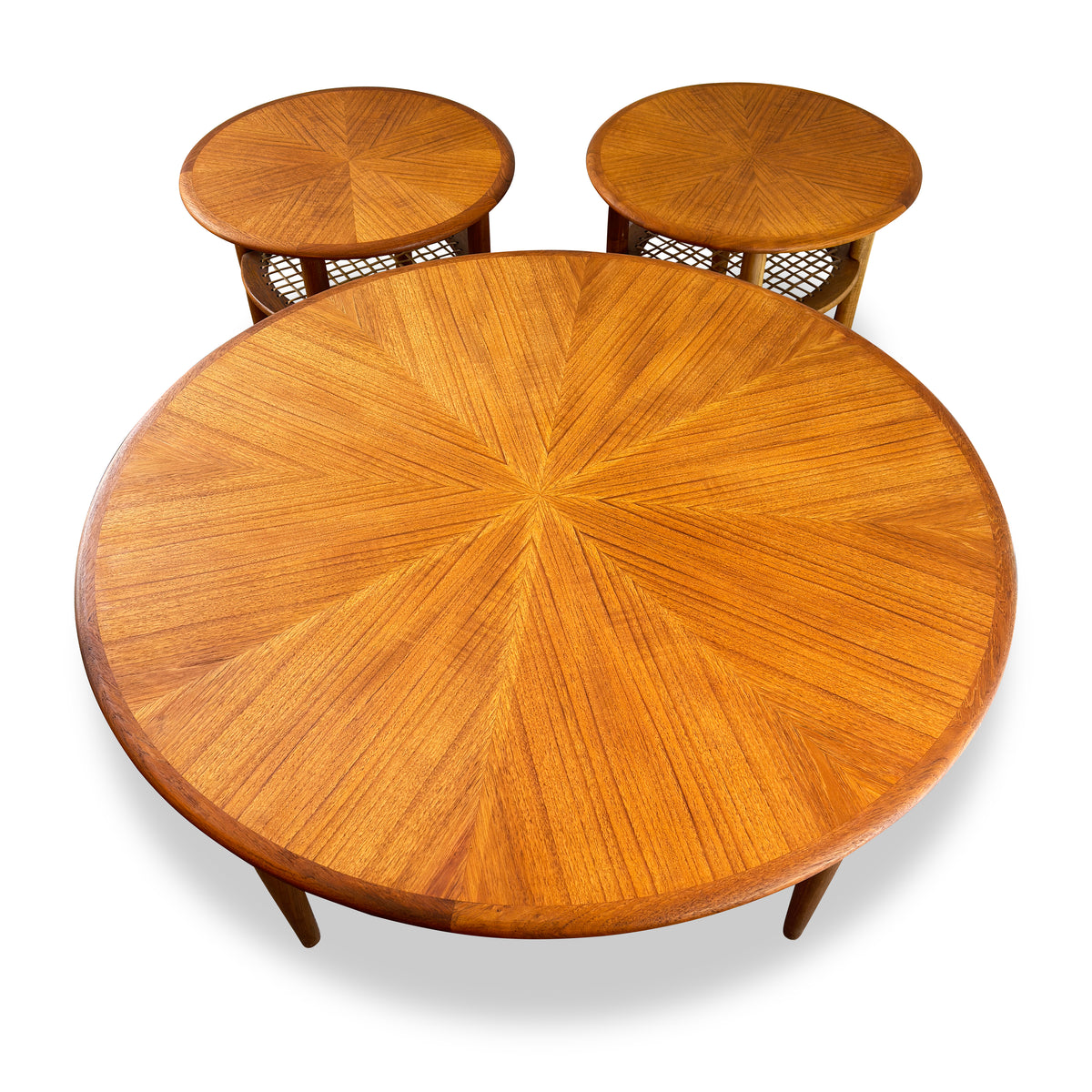 Round Mid Century Teak Coffee Table