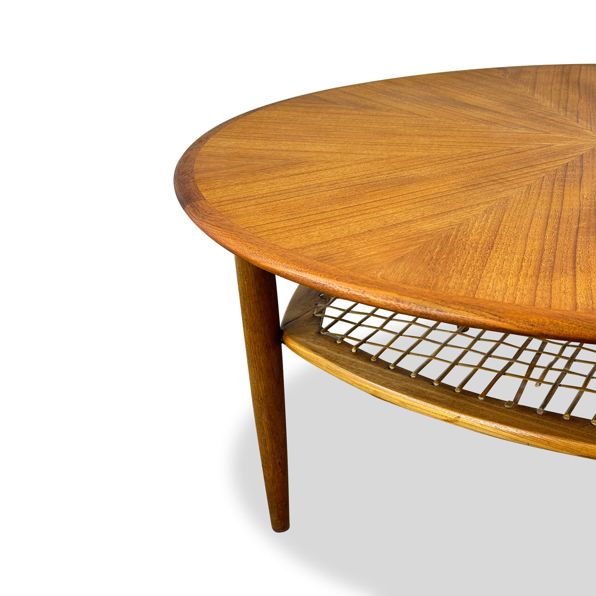 Round Mid Century Teak Coffee Table