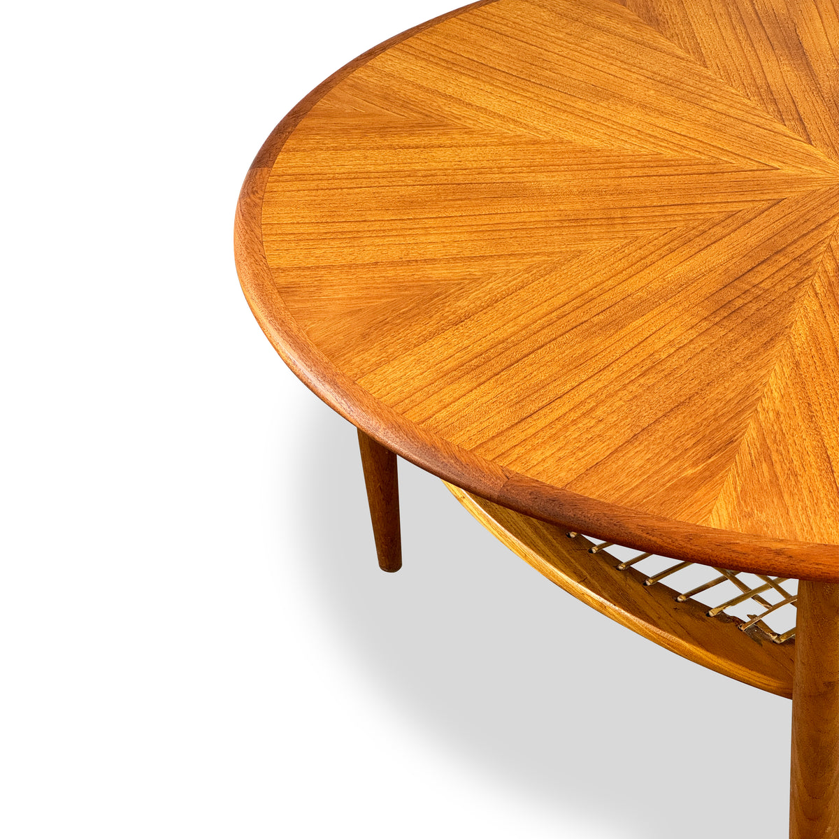 Round Mid Century Teak Coffee Table