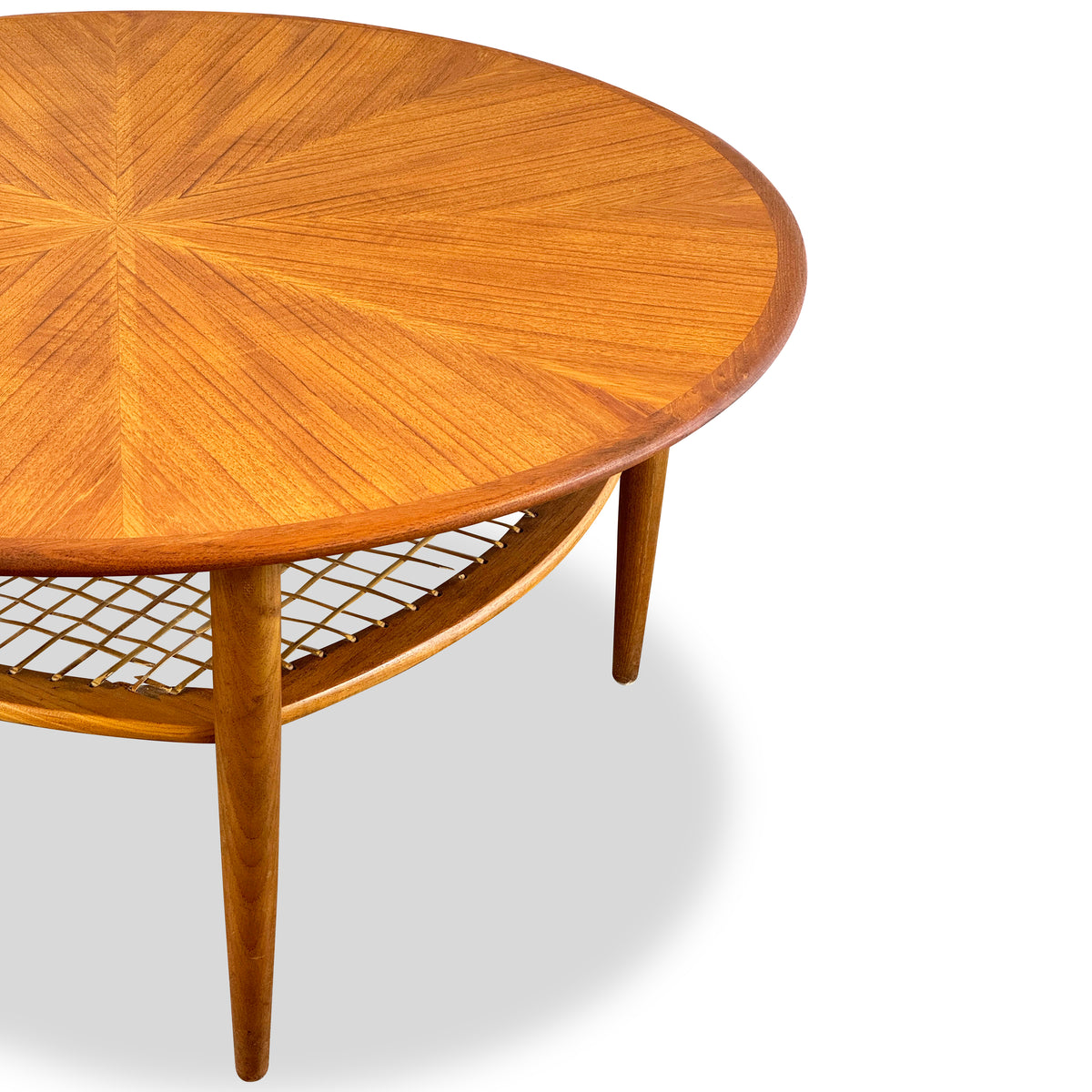 Round Mid Century Teak Coffee Table