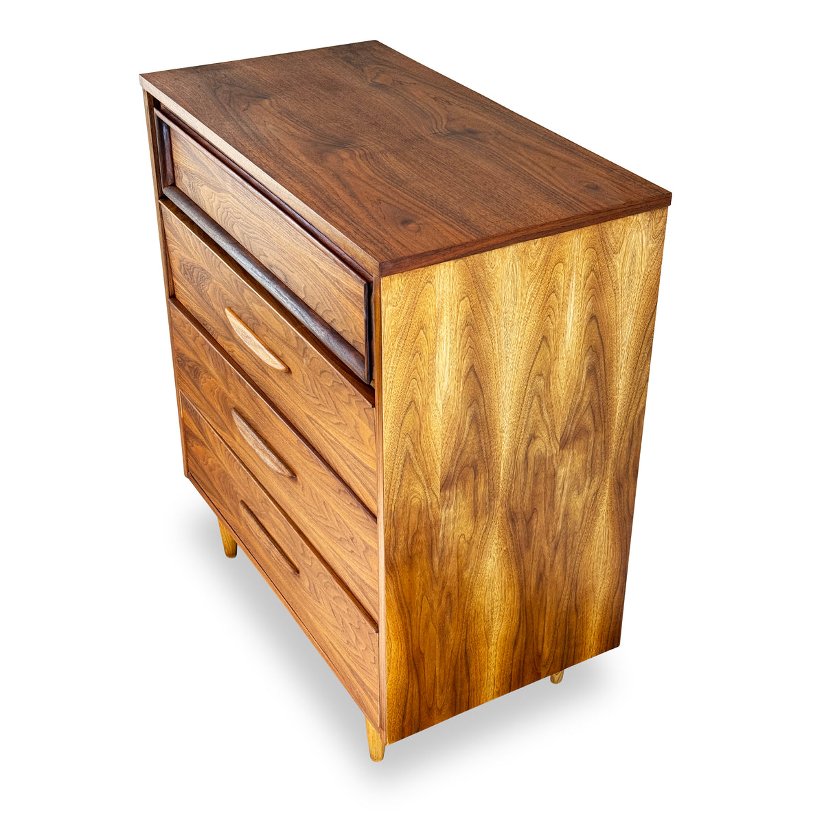 Walnut Four Drawer Highboy