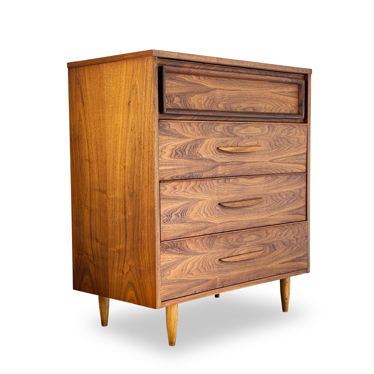 Walnut Four Drawer Highboy