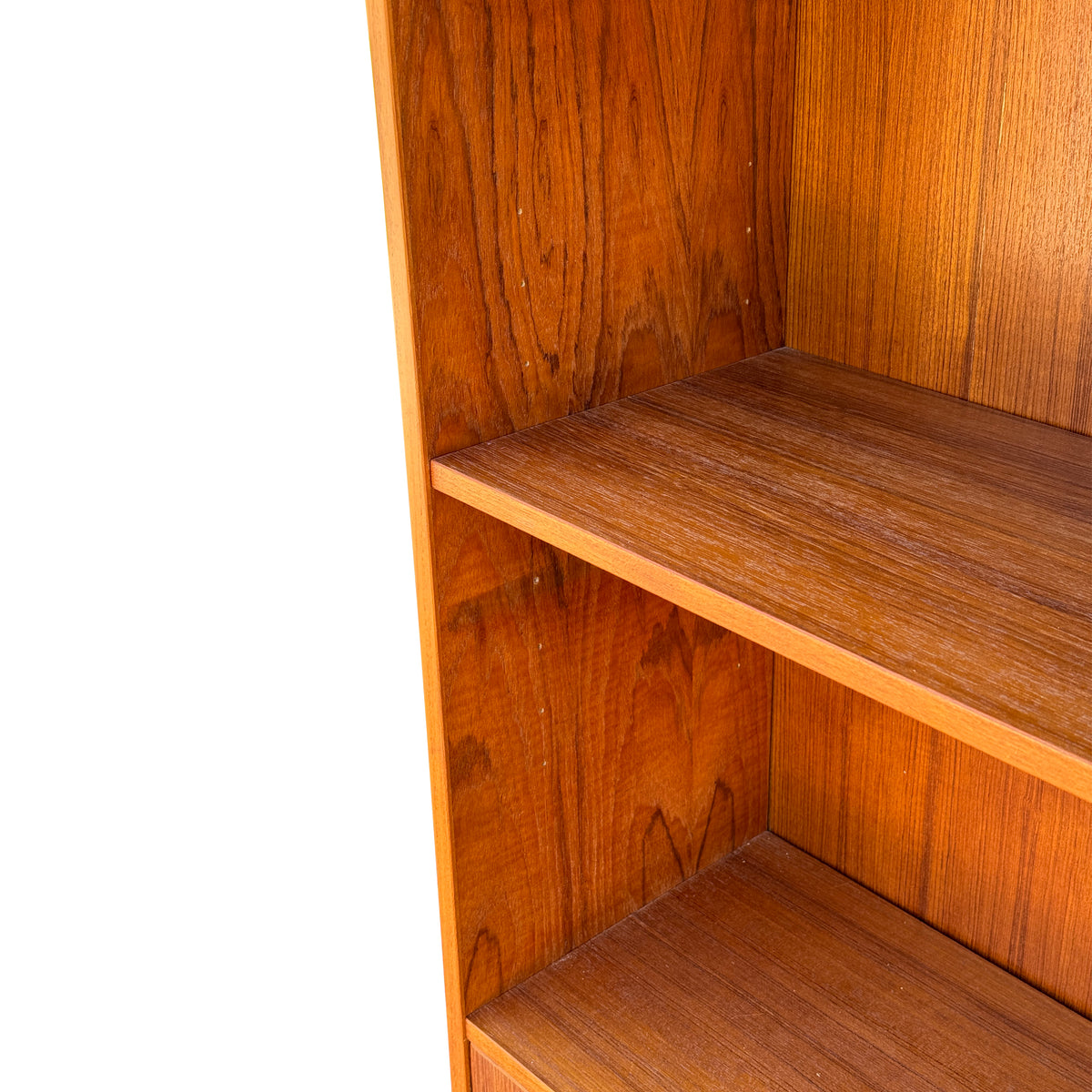 Teak Bookcase with Drop Down Bar