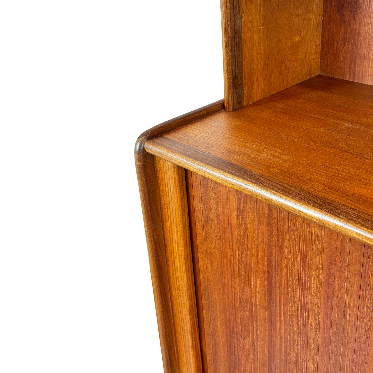Teak Bookcase with Tambour Doors