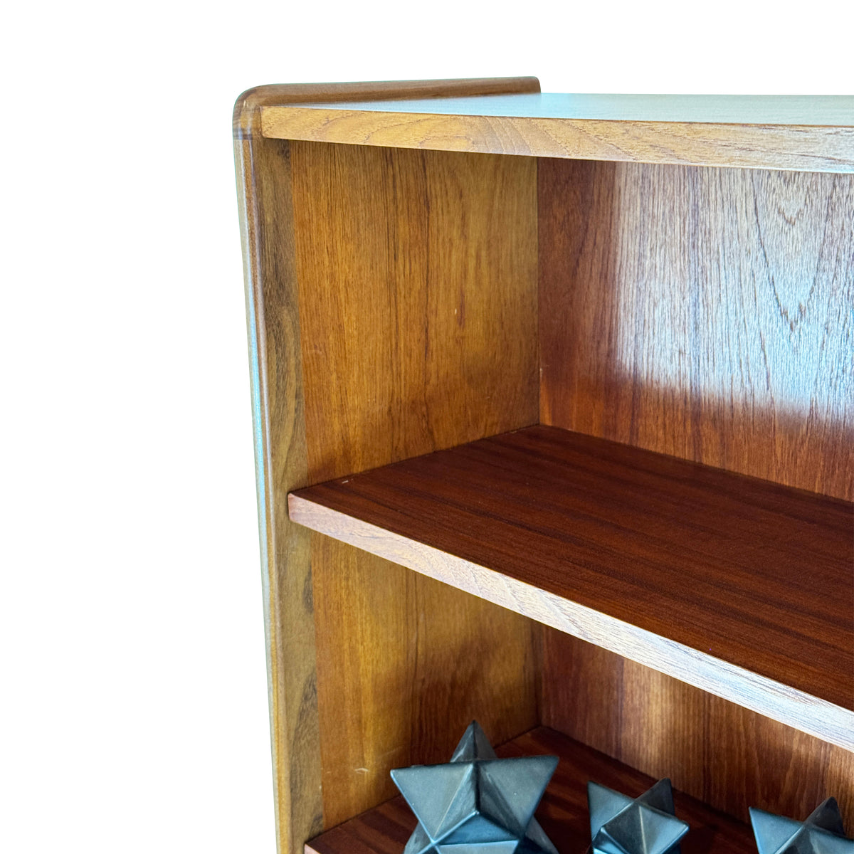 Teak Bookcase with Tambour Doors